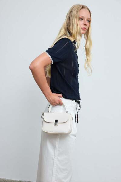 Shule Bags Cobble Small Çapraz Çanta Krem