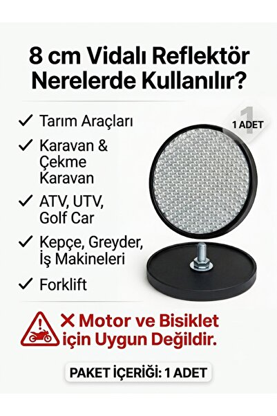 opersan Round - Screw-On - White - Cat Eye - (Ø 8 cm) - Reflector (Single) Ca...