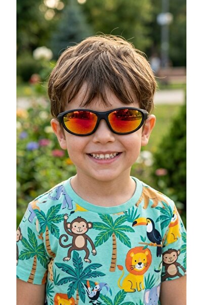 JULIANO Black Oval Mirrored Children's Sunglasses