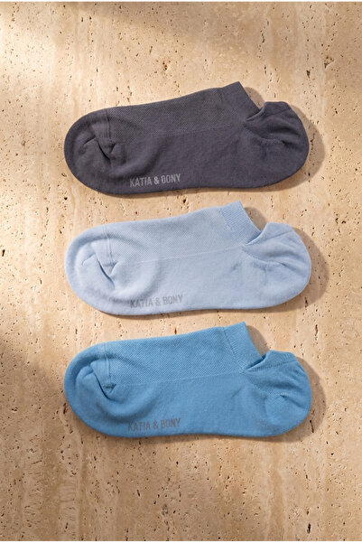 BONY SOCKS Ženske čarape od 3 dela, Osnovni koraka, plava kombinacija