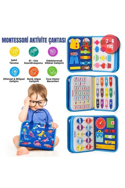 Generic Montessori Keşif & Gelişim Eğitim Çantası | Ekransız El Becerisi Akti...