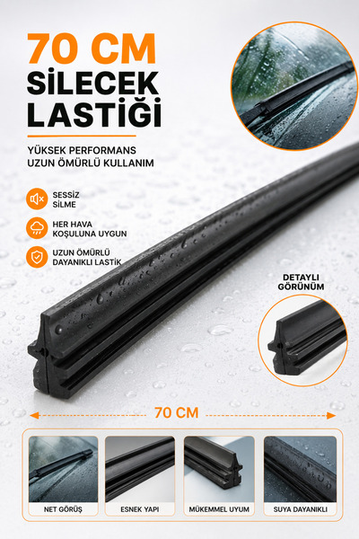 SNSTİCARET Her Sileceğe Uygun Oto Cam Silecek Lastiği 70 Cm(700mm) 4 adet