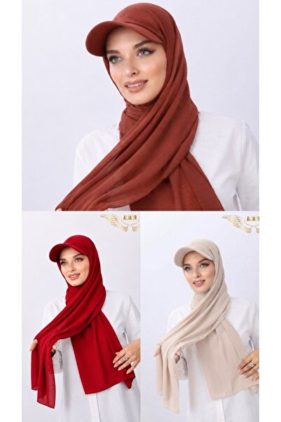 ALDAIYR Ready-Made Shawl Hijab with 3 Hats Sandy