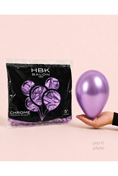 HBK Balon بالونات كروم لاتكس بنفسجية (اللون الأرجواني) مقاس 5 بوصات (عبوة من ...