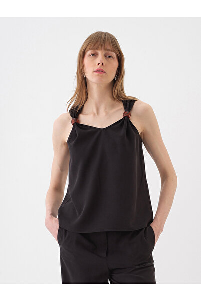 Xint Kadın Siyah Doğal Akışlı Oversize Bluz
