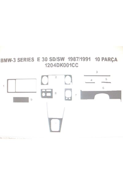 Demircioğlu Oto Aksesuar Marketi Bmw e30 1987-1991 10-piece glove box trim (w...