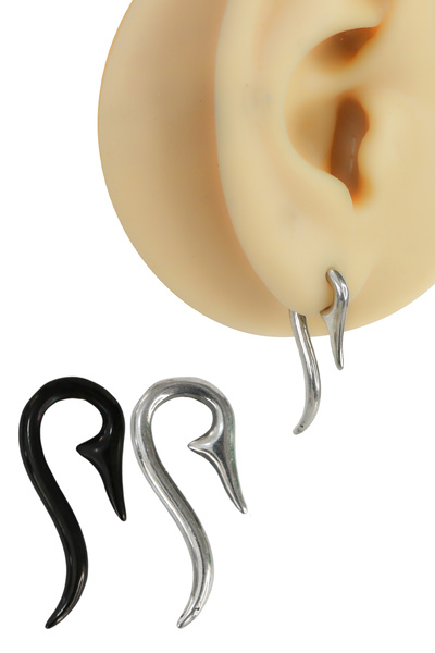 Cadının Dükkanı Füme Renk Spiral Tünel Model 316L Cerrahi Çelik Lobe Piercing