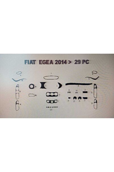 Demircioğlu Oto Aksesuar Marketi Fiat Egea 2014> 29 Piece Dashboard Trim (Col...