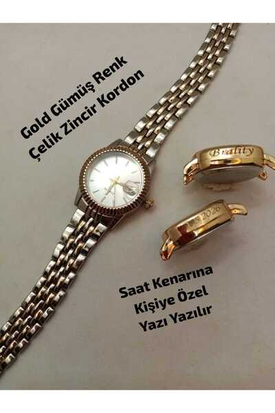 Brality SAAT KENARINA KİŞİSEL ÖZEL YAZI YAZILIR , Minimal Model Vintage Yuvar...