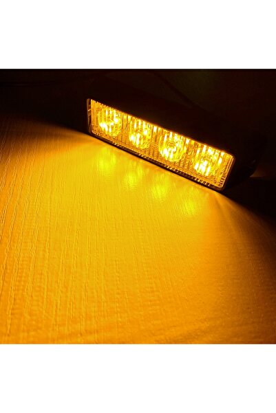 Choice 1pcs Yellow Light 4 LED Car Grille Strobe Beacon Light Pickup Truck Wi...