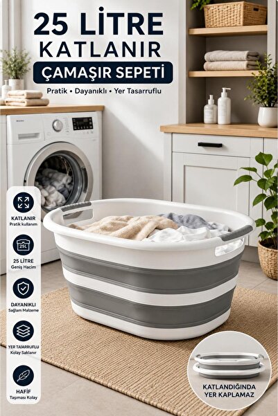 Tercih Home Akordiyon Katlanabilir Silikon Çamaşır Sepeti Magic Vip 25 Litre ...