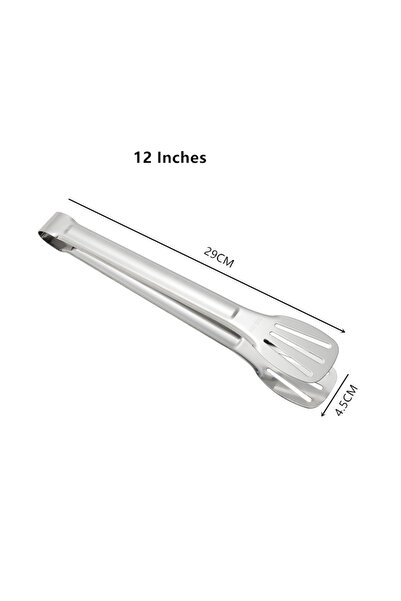 Choice 12 inches Stainless Steel Food Tongs Barbecue Tongs Meat Salad Steak F...