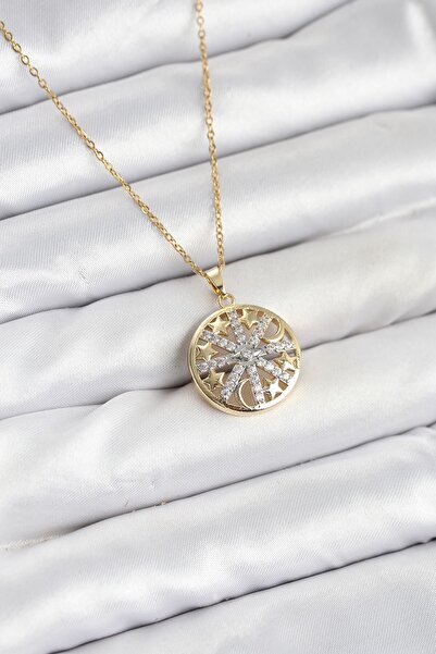 Inure Jewelry 316L Steel Chain Gold Color Zircon Stone Women's Necklace
