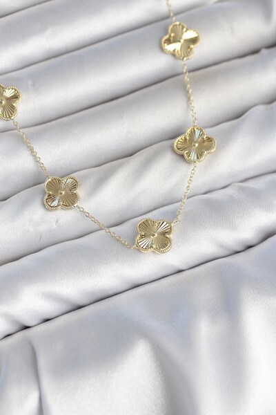 Inure Jewelry قلادة نسائية من سلسلة Gold Color Clover Model VIP