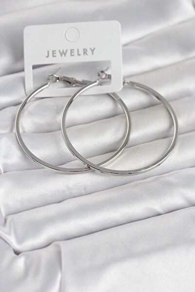 Inure Jewelry حلق نسائي من النحاس الفضي اللون ذو حافة مربعة مقاس 54 ملم