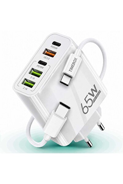 Timebox Încărcător de rețea cu 5 porturi, încărcare rapidă de 65 W, 3 porturi...