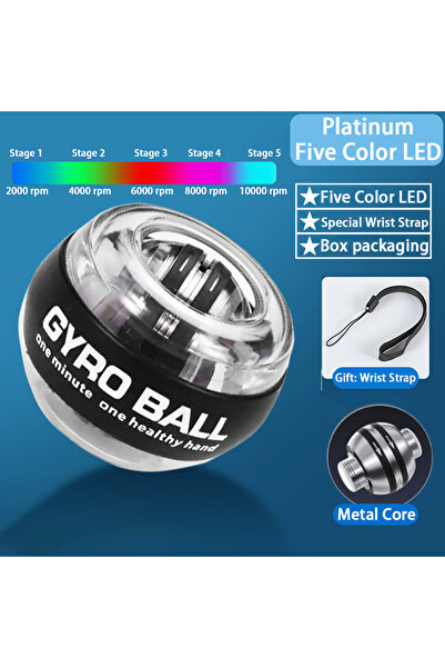 Choice1 Platinum-5Color LED Gyro Ball Hand Ball Gyroscope Auto-Start for Wris...