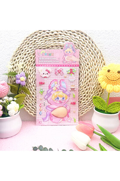 choice2 5 1PC Lovely Animal 3D Stereo Tummy Press Fun Stress Relief Sticker,R...