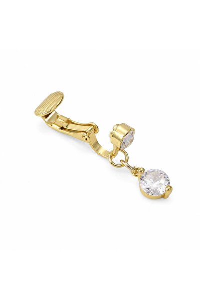 Nevara Luxury Fashion Shiny Clear Zircon Gold Color Women's Piercing Earrings