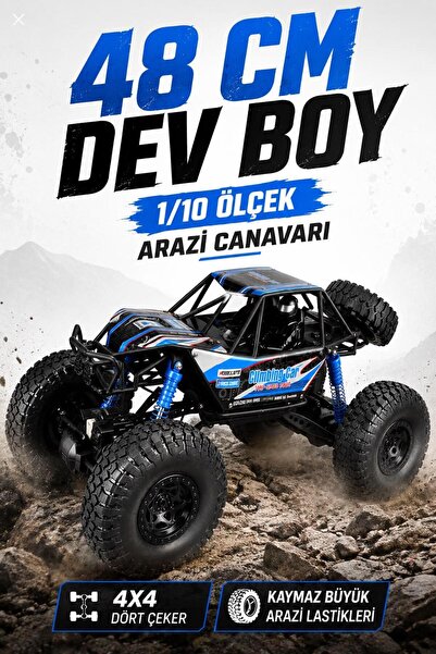 BabyLondy Arazi Canavarı Profesyonel Uzaktan Kumandalı Araba 1:10 Ölçek 48 Cm...