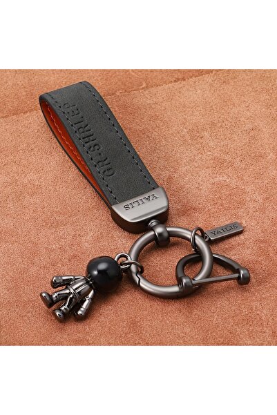 Choice black Car Keychain Astronaut Pendant Leather Key Chain Ring Ornaments ...