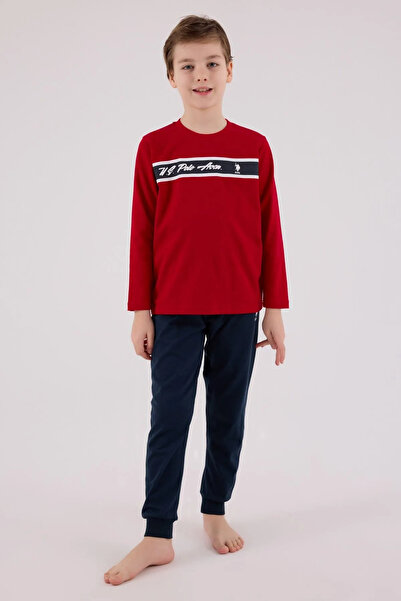 U.S. Polo Assn. 4-15 سنة مرخصة من Us Polo Assn للأولاد - أحمر