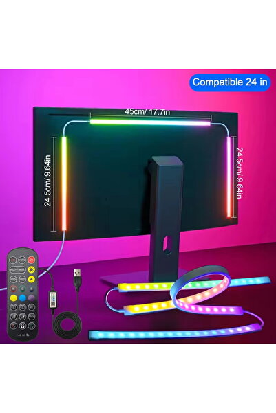 Choice إضاءة خلفية LED RGBIC للشاشات من 24 إلى 34 بوصة، إضاءة نيون للألعاب مع...