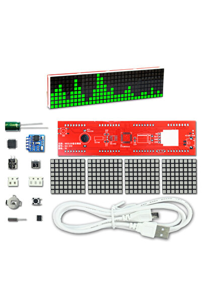Choice1 Green DIY LED Music Spectrum DS1302 Dot Matrix Clock Electronic Rhyth...