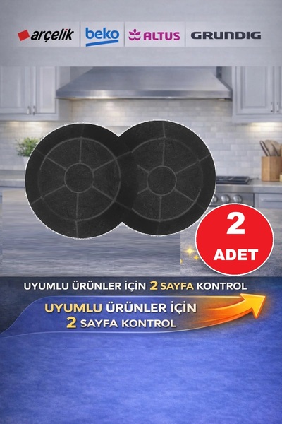 ARC-PART ARÇELİK ADE 606 2 G GRİ DAVLUMBAZ KARBON FİLTRE - 1 TAKIM (2 ADET)