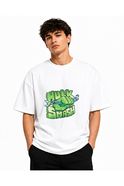 Inscriptie Tricou Unisex Bumbac Premium Casual " Hulk smash "