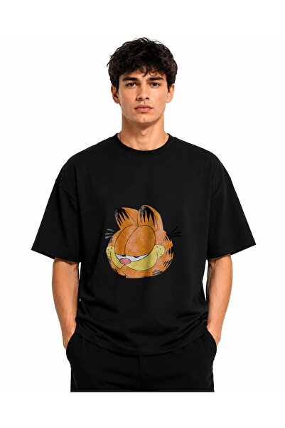 Inscriptie Tricou Unisex Bumbac Premium Casual " Zambet Garfield "