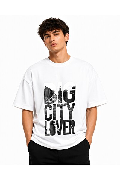Inscriptie Tricou Unisex Bumbac Premium Casual " Big City Lover "