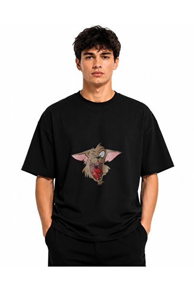Inscriptie Tricou Unisex Bumbac Premium Casual " Crazy cartoon dog eyes "