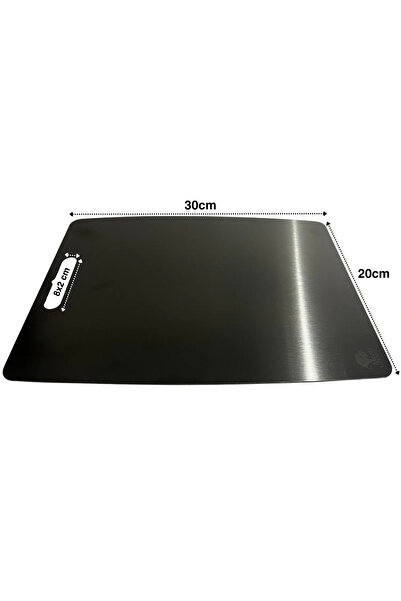 Go İthalat Stainless Steel Cutting Board 20X30 cm Kitchen Vegetable Meat Cutt...
