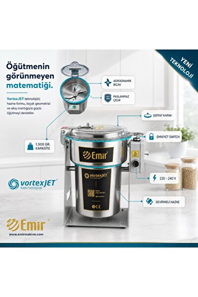Emir Endüstriyel Mutfak Bakla Öğütme Makinesi Bakliyat Öğütücü Makinesi 1500 Gr 28000 Devir