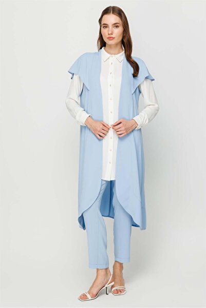 Esswaap Nail Sleeve Vest Tunic Trousers Vest Set Blue