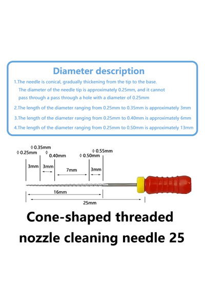 Choice4 above 0.35mm 3D Printer Nozzle Cone Thread Cleaning Needle - Used for...