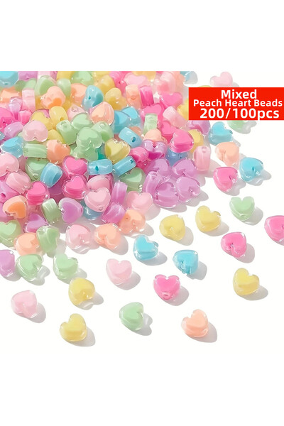 Choice 100pcs Mixed-8mm 200/100pcs 8mm Translucent Sweet Heart Shaped Loose B...