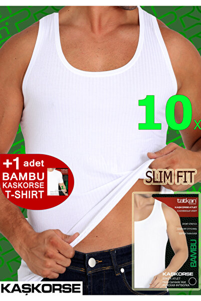 TATKAN BODYWEAR 10'LU PAKET - ERKEK BAMBU KAŞKORSE CLASSIC ATLET