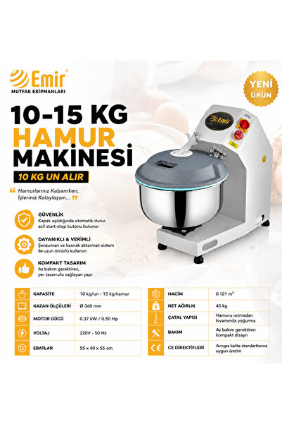 Emir Endüstriyel Mutfak EMİR 10 KG HAMUR YOĞURMA MAKİNESİ – EV TİPİ EKMEK VE ...