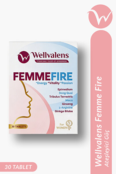 Wellvalens FemmeFire - Kadınlar İçin Hormon Dengesi & Canlılık - Maca, Kore G...