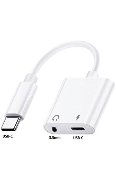 Choice WHITE 2 in 1 Type C To 3.5mm Type C OTG Adapter Charge Audio Converter...