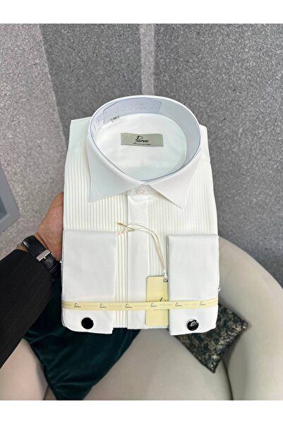 PAREZ Erkek Premium Slim Fit Ata Yaka Piliseli Gömlek