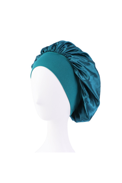 Choice1 Teal New Satin Wide Brim Nightcap Silky Bonnet Hair Wrap for Sleeping...
