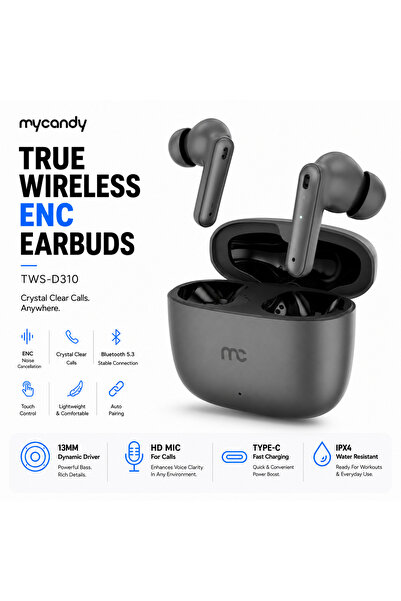 Mycandy My Candy True Wireless Earbuds TWS-D310 with ENC Noise Cancellation