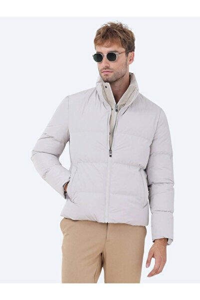Kip Taş Regular Fit Dik Yaka Casual Dokuma Mont