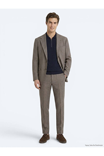 Kip Mink Striped Modern Fit Silk Blend Suit