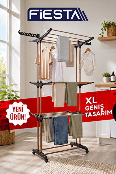 Fiesta FS-00411 High Tower 3 Katlı Tekerli XL EXTRA GENİŞ EXTRA BÜYÜK Çamaşır...