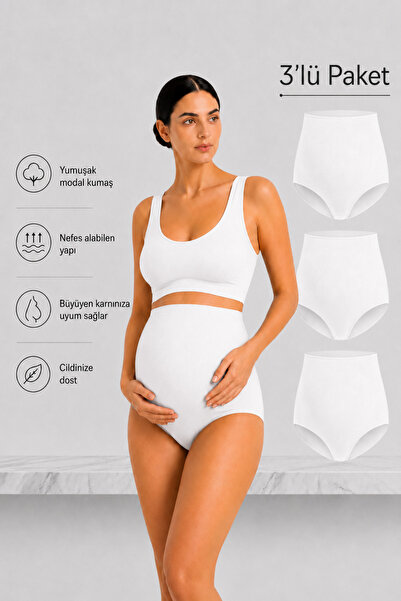 cicial 3-Piece Modal Fabric Maternity & Postpartum Panties