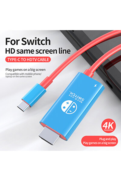Choice كابل USB C إلى HDMI 4K أزرق اللون بطول 2 متر مع شحن PD بقوة 100 واط مح...